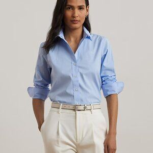 NWOT Ralph Lauren Non Iron Blue 95% Cotton Shirt/Blouse US M